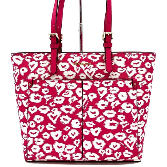 Michael Kors Jet Set Medium Pocket Tote Bag Electric Pink Multi (NWT) - Picture 1 of 11
